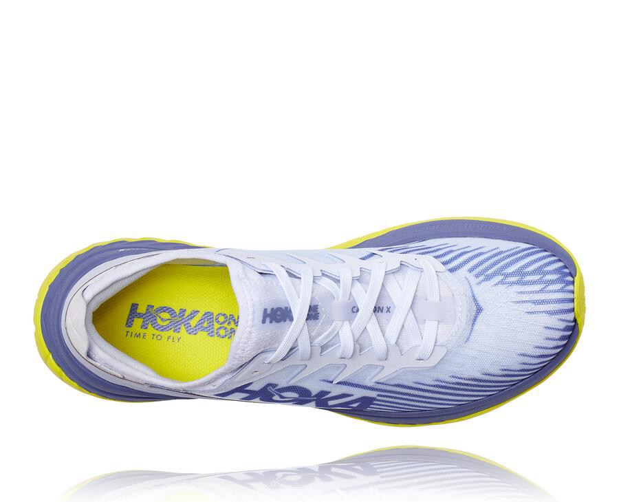 Hoka One One Carbon X-Spe Löparskor Herr - Vita/Blå - EDSIM-3862